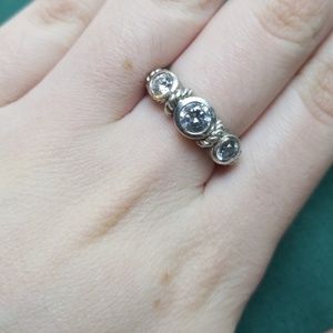 Designer sterling CZ ring